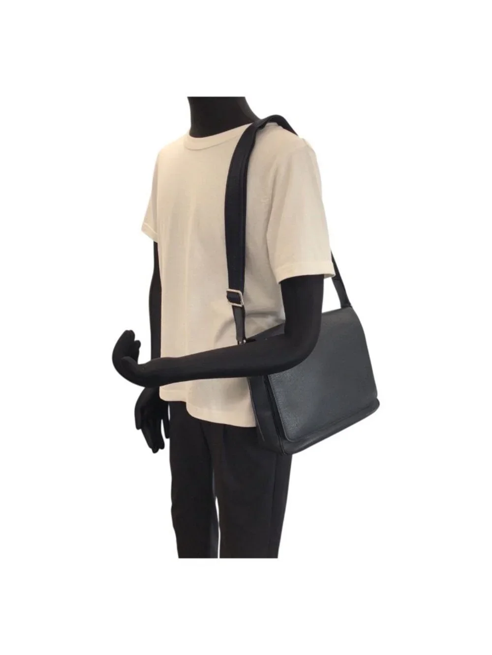 Louis Vuitton Taiga Roman PM Navy Silver Leather Shoulder